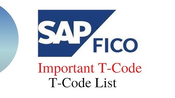 SAP T CODE LIST II MOST USED T- CODE II FICO T CODE LIST