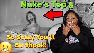 Nuke's Top 5 - Top 5 Ghost Videos SO SCARY You'll Be SHOOK | Asia and BJ React