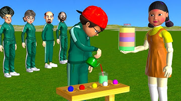 Scary Teacher 3D vs Squid Game Mix Paint Colour Rainbow Right or Wrong 5 Times Challenge