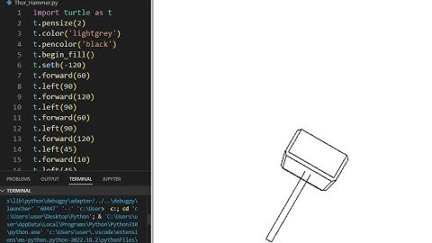 Draw Thor Hammer| Full Python code ||Python Turtle