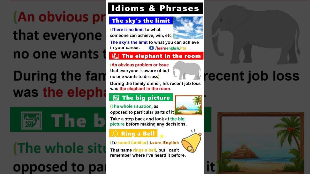 Master English Idioms (Examples) | Idioms and Phrases (with Pictures) | Meanings of Idioms