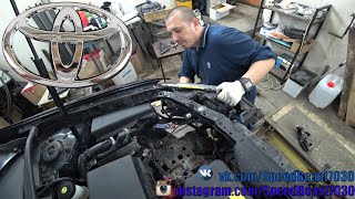 Начинаем ремонт - Разборка передней части автомобиля - Toyota Camry 50 2.5 2AR-FE АТ Часть 2...
