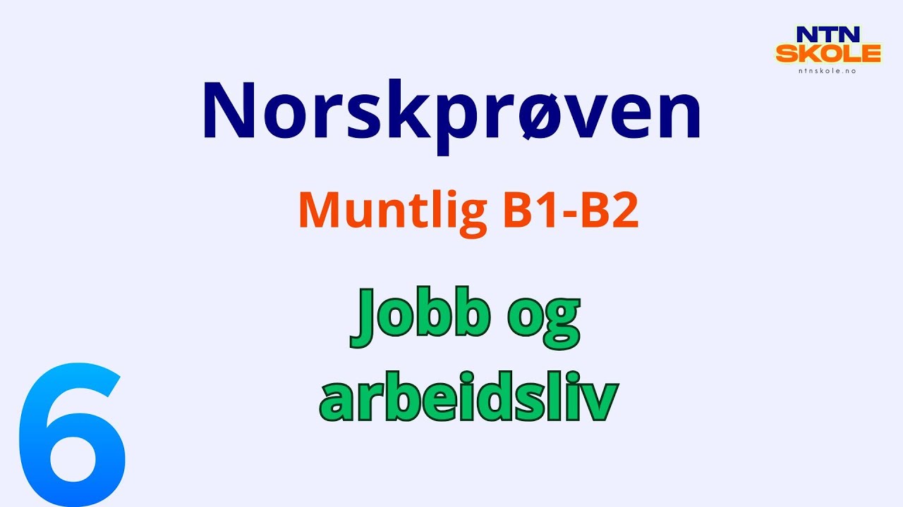 Norskprøven B1–B2 muntlig | Tema 6: Jobb og arbeidsliv