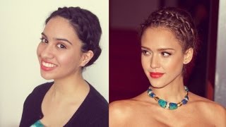 JESSICA ALBA DOUBLE BRAID UPDO Hair Tutorial | Alexa LIKES