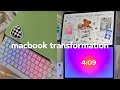 aesthetic macbook transformation 🍭☁️ | new case, wallpaper, custom icons, & widgets