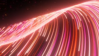 Abstract Bright Red Neon Glowing Wave Lines Dynamic Flowing Curves 4K VJ Loop Moving Background