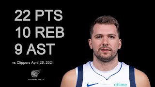 Luka Doncic vs Clippers 22 pts 10 reb 9 ast | April 26, 2024 |
