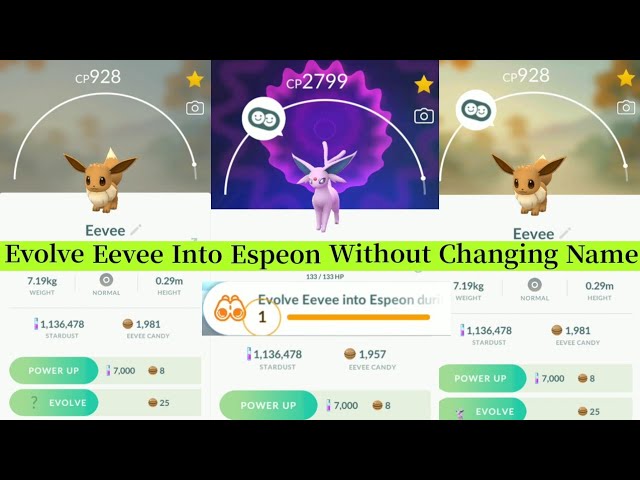Evolve Eevee Into Espeon During Day Time, Evolve Eevee Into Espeon In  Pokemon Go