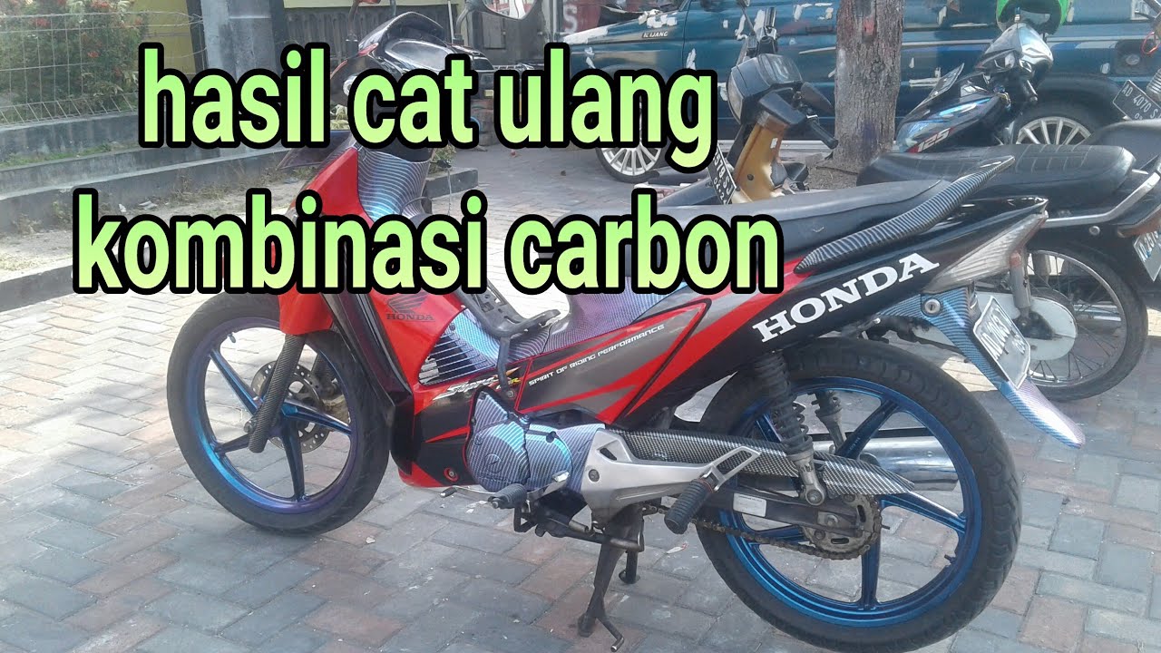  Hasil  cat  ulang warna  original kombinasi carbon supra x 