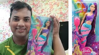 #barbie long hair fantasy mermaid doll unboxing review| barbie dreamtopia mermaid doll unboxing