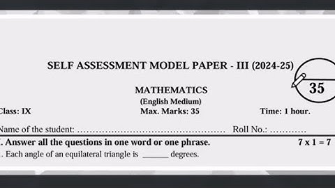 9th class maths Fa3 💯imp question paper  2025|Ap 9th maths real self assessment 3 model paper 2025