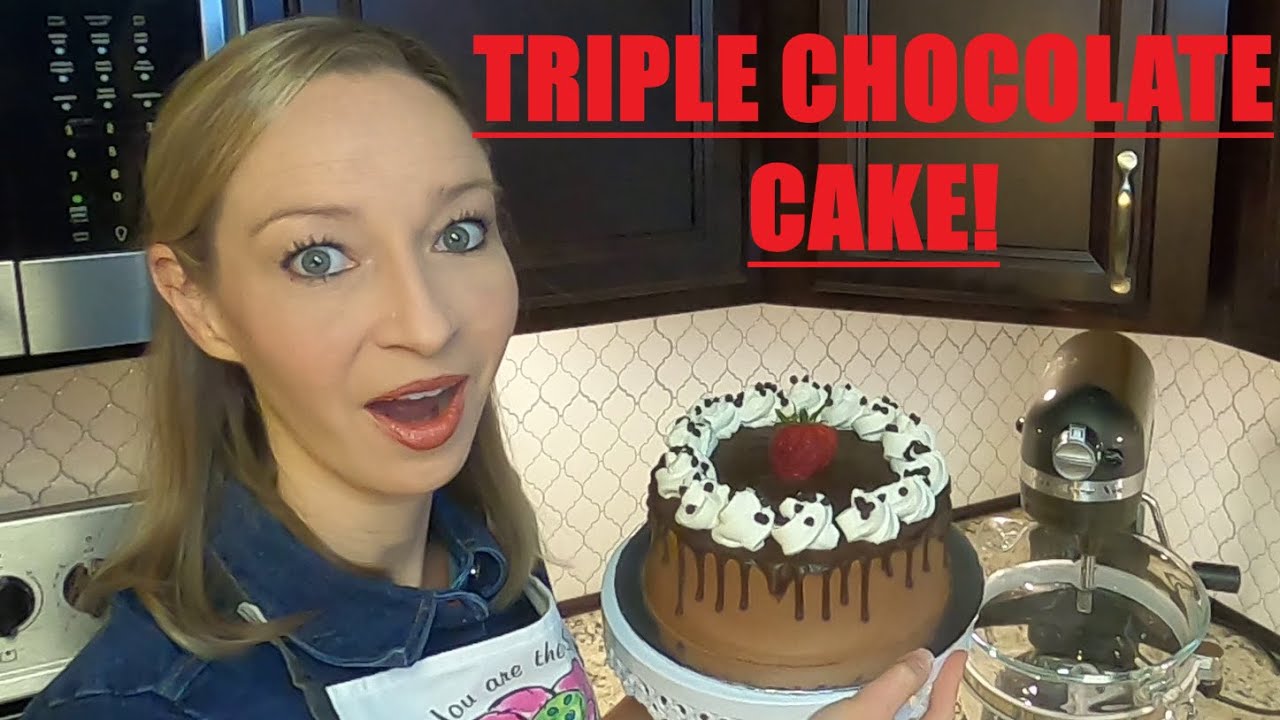 TRIPLE CHOCOLATE CAKE--HOW TO - YouTube