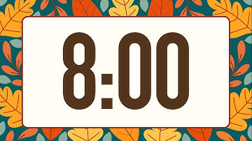 8 Minute Fun Fall Leaves Timer (Warm Harp Alarm at End, No Music)
