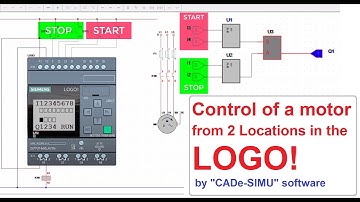 Control of a motor from 2 Locations in the LOGO! by "CADe-SIMU" software
