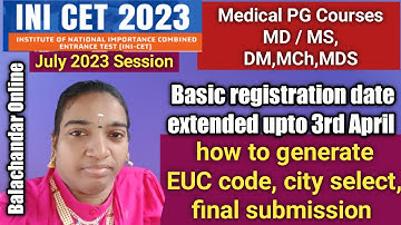 how to fill Inicet application form July 2023 exam || how to generate EUC complete final application