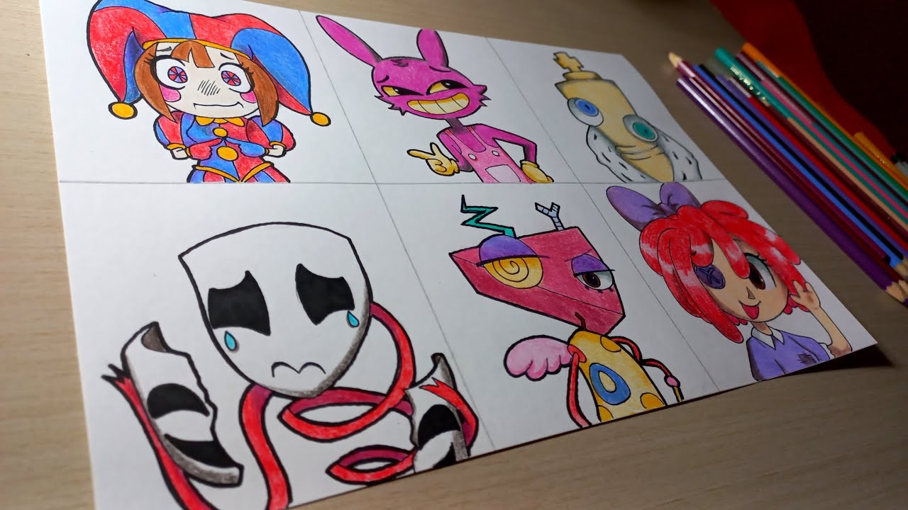 desenho da TURMA do DIGITAL CIRCUS - O INCRÍVEL CIRCO DIGITAL - YouTube