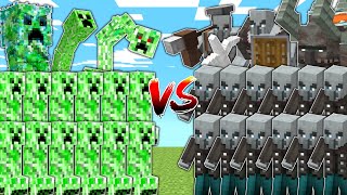 CREEPERS vs PILLAGERS in Mob Battle