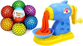 Satisfying Video l How to make Rainbow Noddles with Stress Balls & Nail Polish Cutting ASMR