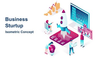 Business Startup - Isometric Concept After Effects Templates