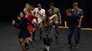 Freshman musical theatre majors andrew plinio, travis anderson, kaylie
wallace, erica ito and caroline glazier as well sophomores maya alwan,
mason reeves...