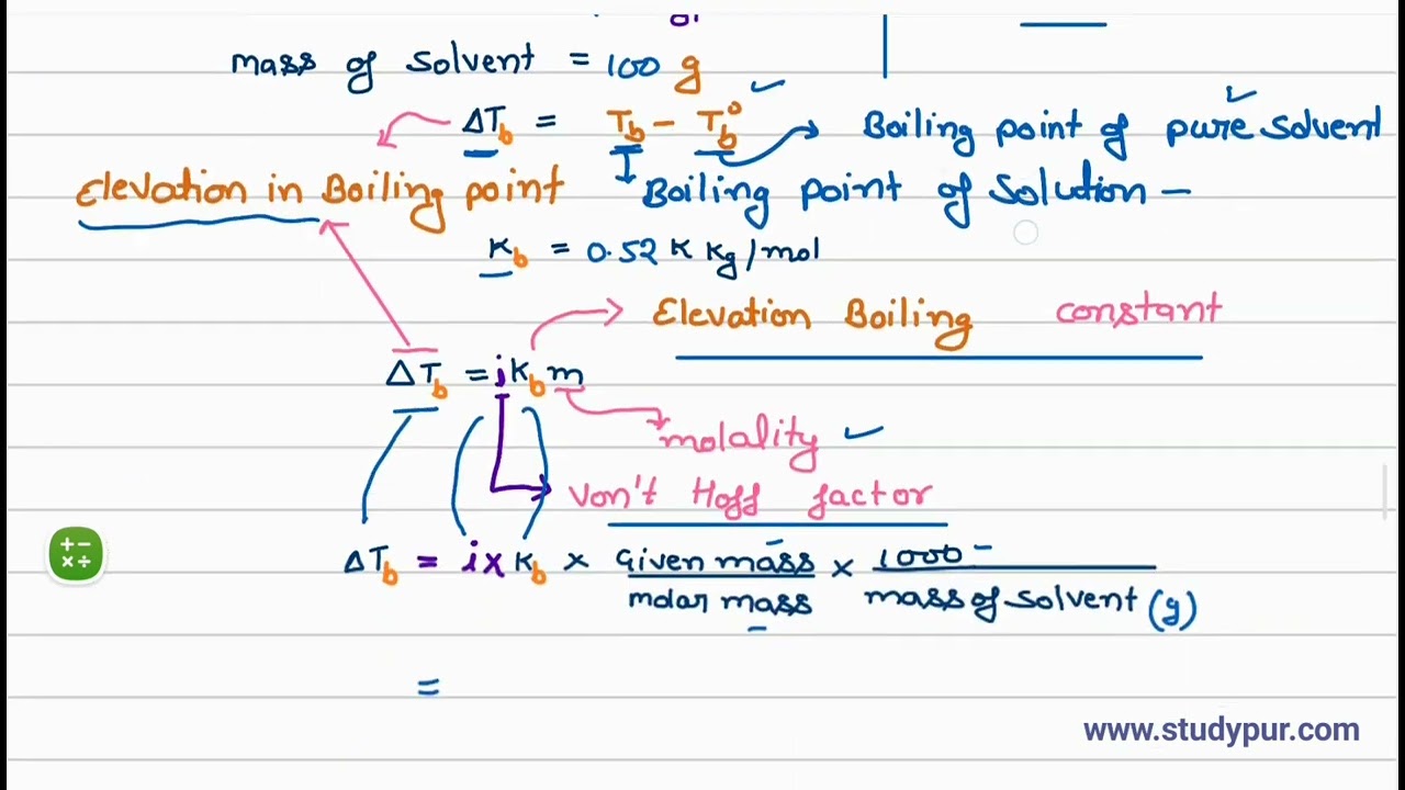 Calculate the boiling point of solution when 4g of MgSO4 (M=120g mol-¹) was dissolved in 100g of wat