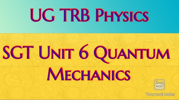 UG TRB physics Quantum mechanics