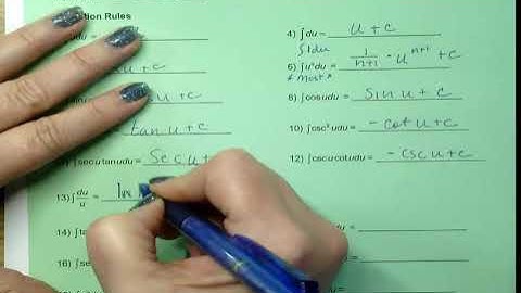Calc AB Notes 5.7 The Natural Logarithmic Function: Integration