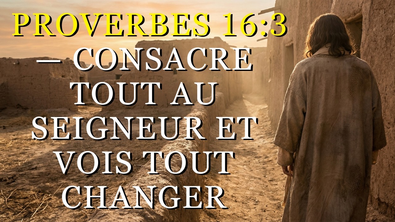 PROVERBES 16:3 Consacre Tout Au SEIGNEUR Et Vois Tes Portes S’ouvrir