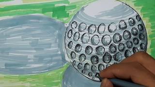 Bola golf Sultan.?? Tutorial menggambar bola golf dengan cepat [how to draw golf ball] screenshot 2