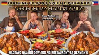 COOKING FILIPINO PORK RIBS ADOBO FOR MY GERMAN FAMILY.MABENTA ANG BUTOBUTO