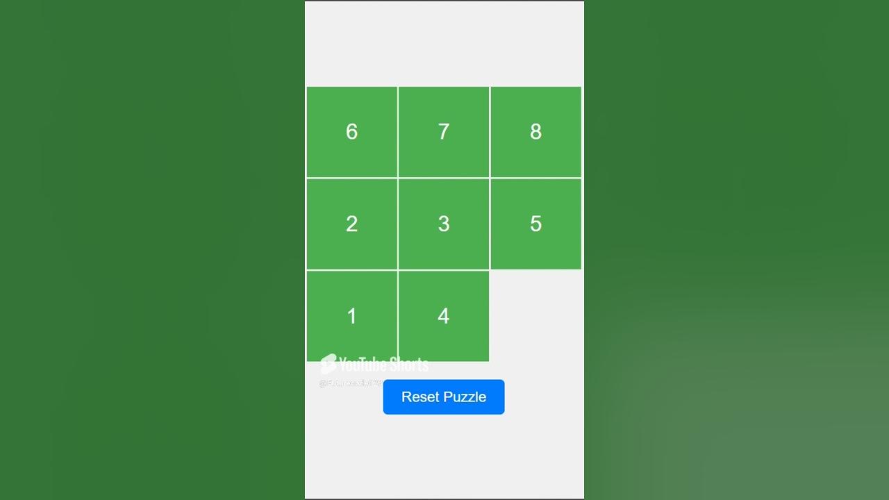 Slide puzzle game using html css bootstrap and javascript #shorts # ...