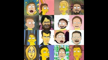 Blending faces: Simpsons with Rick & Morty (StyleGAN2-ADA)