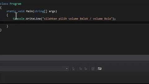 cara menghitung volume balok dan bola menggunakan visual studio