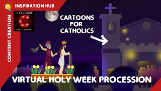 Holy Week Good Friday Procession in a Virtual Animated Scene