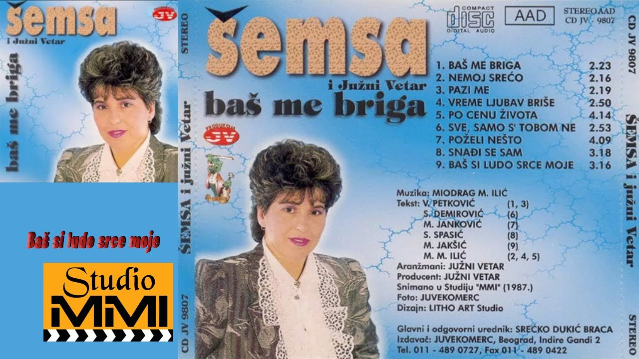 Semsa Suljakovic i Juzni Vetar - Bas si ludo srce moje (Audio 1987)
