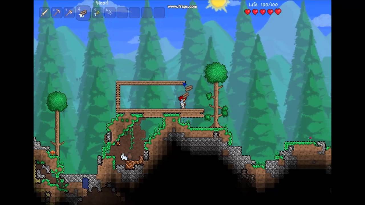 terraria lets play ep 1!!!!!!!!!!!!!! - YouTube