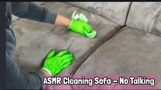 ASMR Cleaning, Wiping, Brushing, Dusting the Sofas with micro fabric cloth and Brush  No Talking