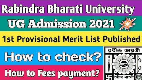 Rabindra bharati university 1st Provisional Merit List published for UG Admission 2021|BA admission
