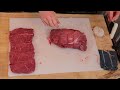 2 ways of cutting a beef sirloin tip