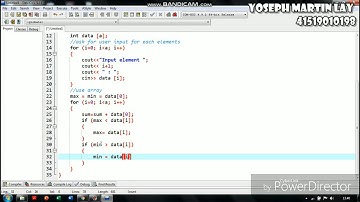 C++ program to calculate the average, lowest value, and highest value of a one-dimensional array