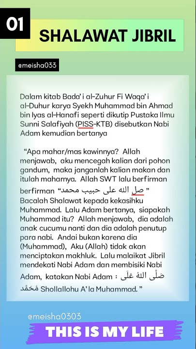 SALALLAHU ALLA MUHAMMAD!!! Shalawat Jibril yang penuh kebaikan.