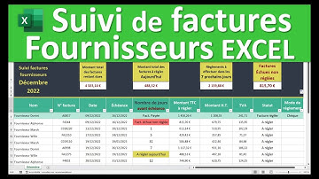 Suivi de factures fournisseurs sur Excel pour suivre rapidement et visuellement les échéances