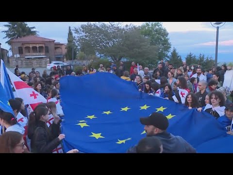 კი ევროპას! არა რუსულ კანონს! | აქცია და საპროტესტო მსვლელობა თელავის ქუჩებში