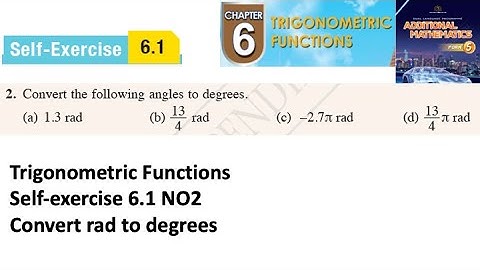 Trigonometric Functions self-exercise 6.1 Q2 latihan kendiri 6.1 form 5 add maths kssm spm textbook