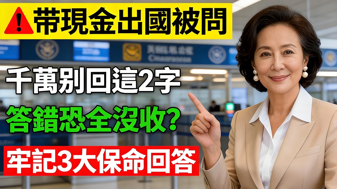 帶現金出國被查！海關問帶錢幹嘛？千萬別回這2字，答錯恐全沒收？#美國海關 #帶現金出國 #海關申報 #小黑屋 #美國入境 #洗錢防制 #海關查驗 #105表格 #赴美必看 #綠卡入境 #海關盤問
