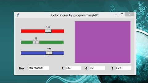 Tk /TCL :  How to make a color picker (Python)