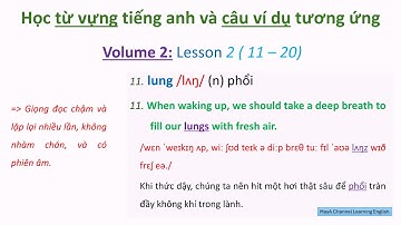 Học 10 từ vựng tiếng anh | Câu ví dụ tương ứng với từ vựng | Volume 2 | Bài 2
