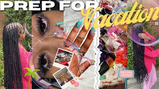 PREP FOR VACATION | MAINTENANCE VLOG: hair, lashes, nails, new iPhone 15, packing, etc | JAAHDIORR