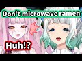 Matara gets so surprised after learning that she was not supposed to microwave her ramen