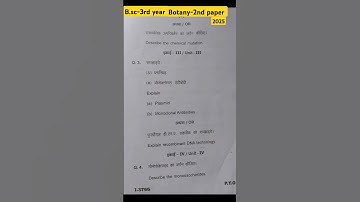 B.Sc-3rd year Botany Paper-2nd paper 2025